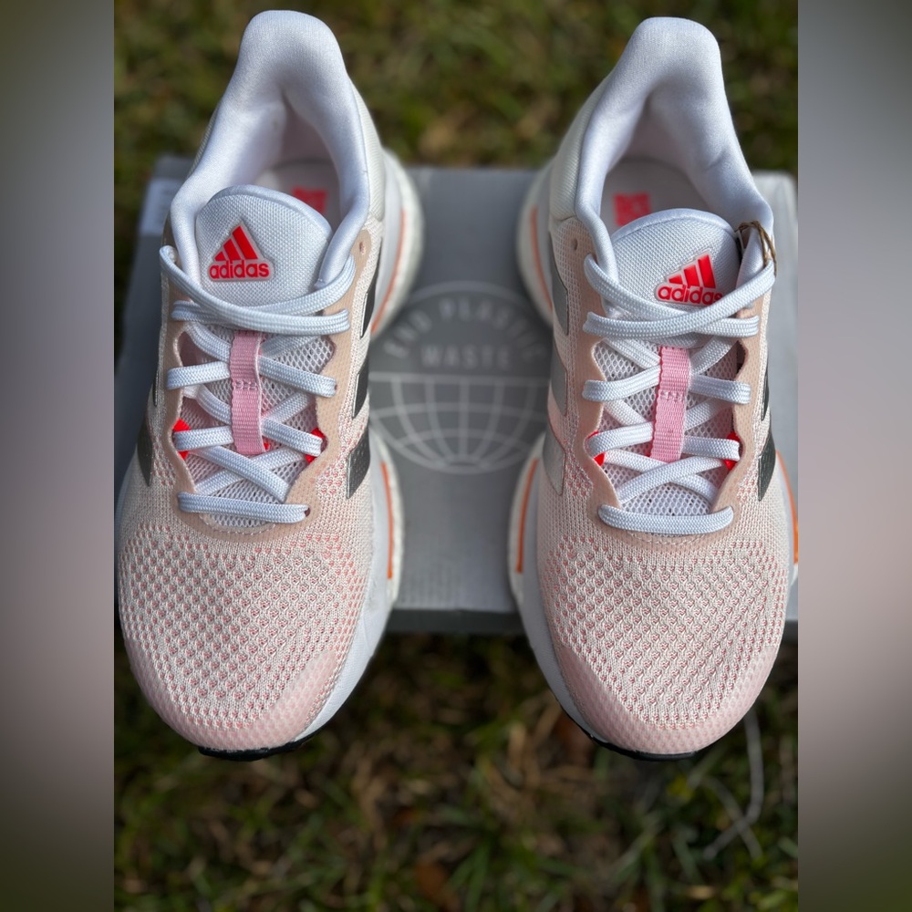 Adidas Women's Solar Glide Athletic Shoes - Pink and Gray 5.5